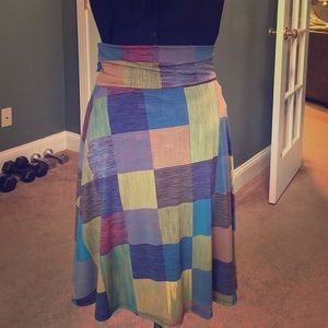 Lularoe Azure Hippie Patchwork Swing Skirt